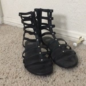 Black gladiator sandals